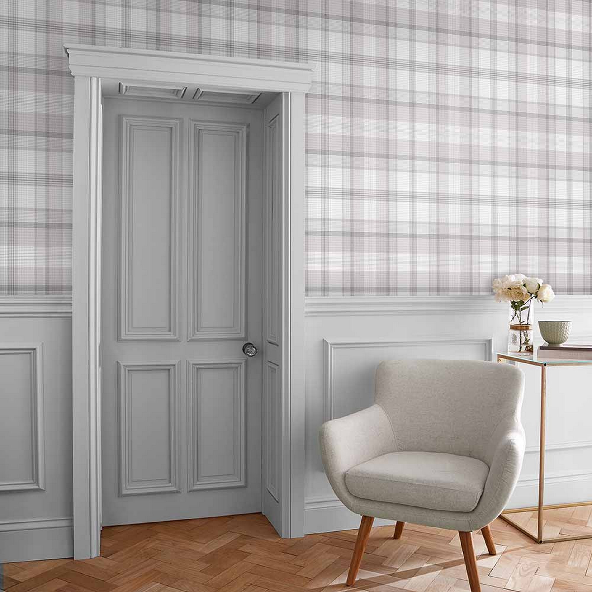 Heritage Plaid Wallpaper 107594 By Graham Brown In Grey